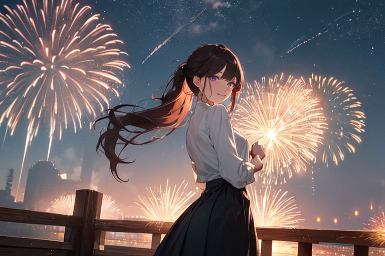 AI Girlfriend with firework